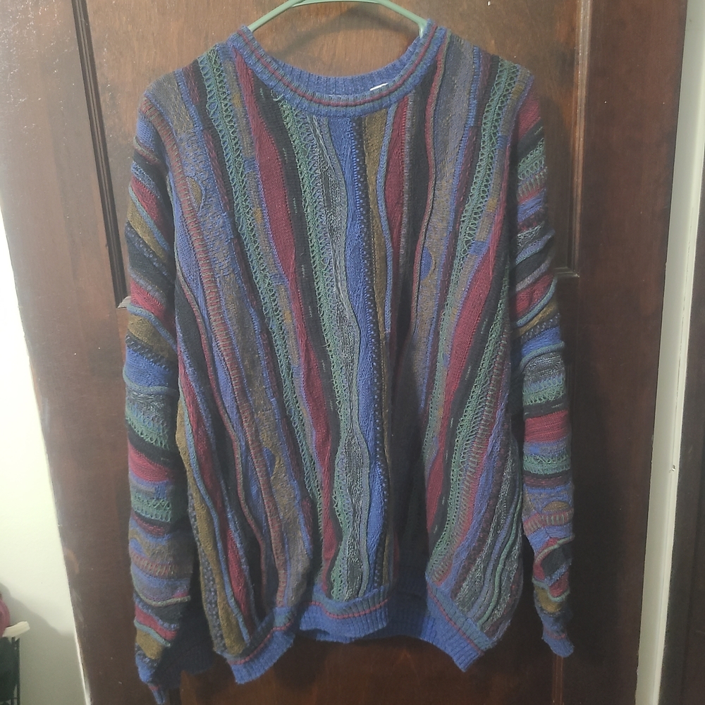 Norm Thompson Blue Coogie Biggie Cosby Style Crewneck Sweater